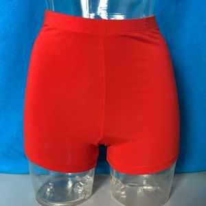 True-Red Hi-Waist Lycra Boy/Booty Shorts M. New